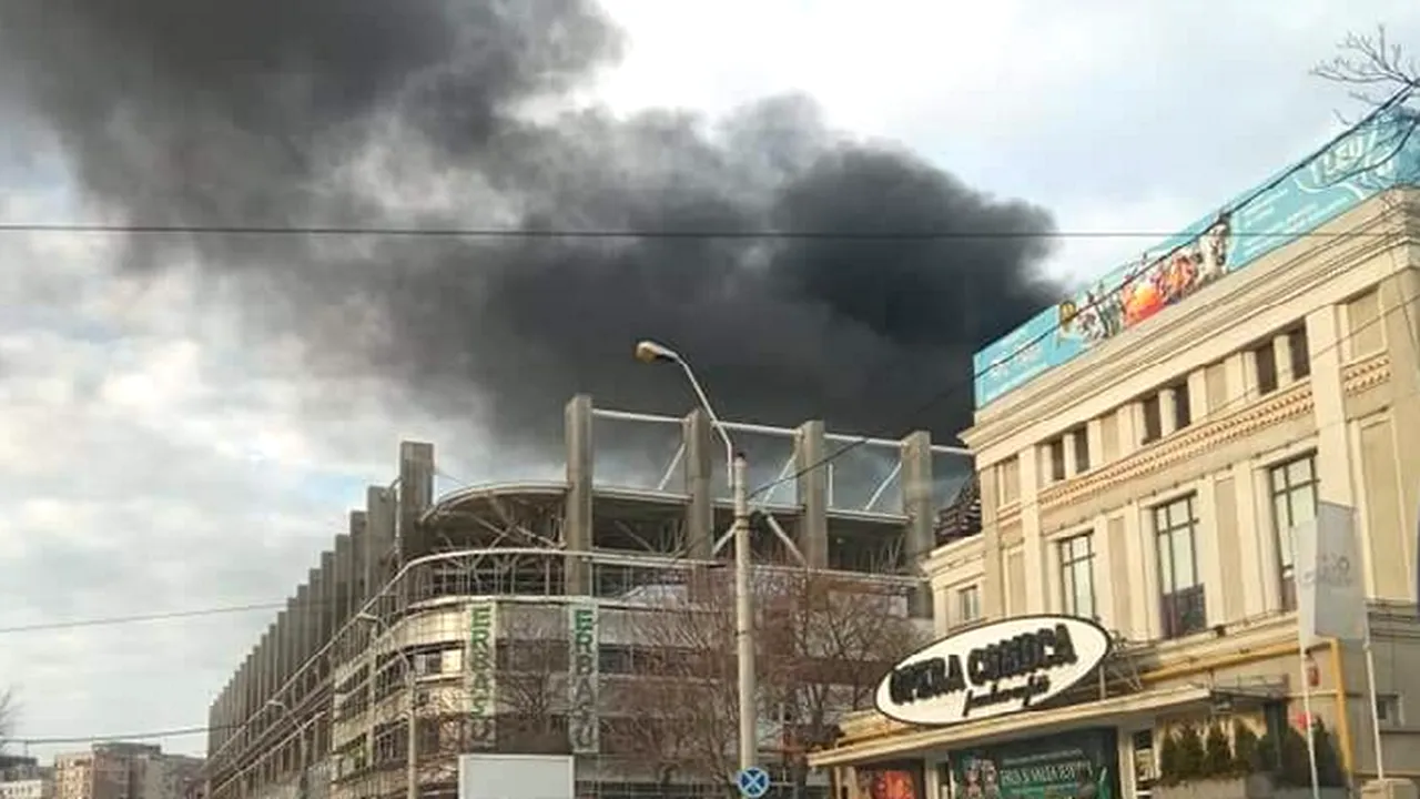 Incendiu la Stadionul Rapid, aflat în construcție! De la ce au pornit flăcările la arena din Giulești