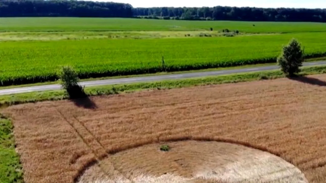 DESCOPERIRE. Așa ceva nu-i făcut de mâna omului! Cerc misterios apărut pe un câmp din Ungaria