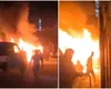 Opt autoturisme au ars într-un INCENDIU de amploare, izbucnit într-o parcare din Sectorul 3. De la ce ar fi plecat totul