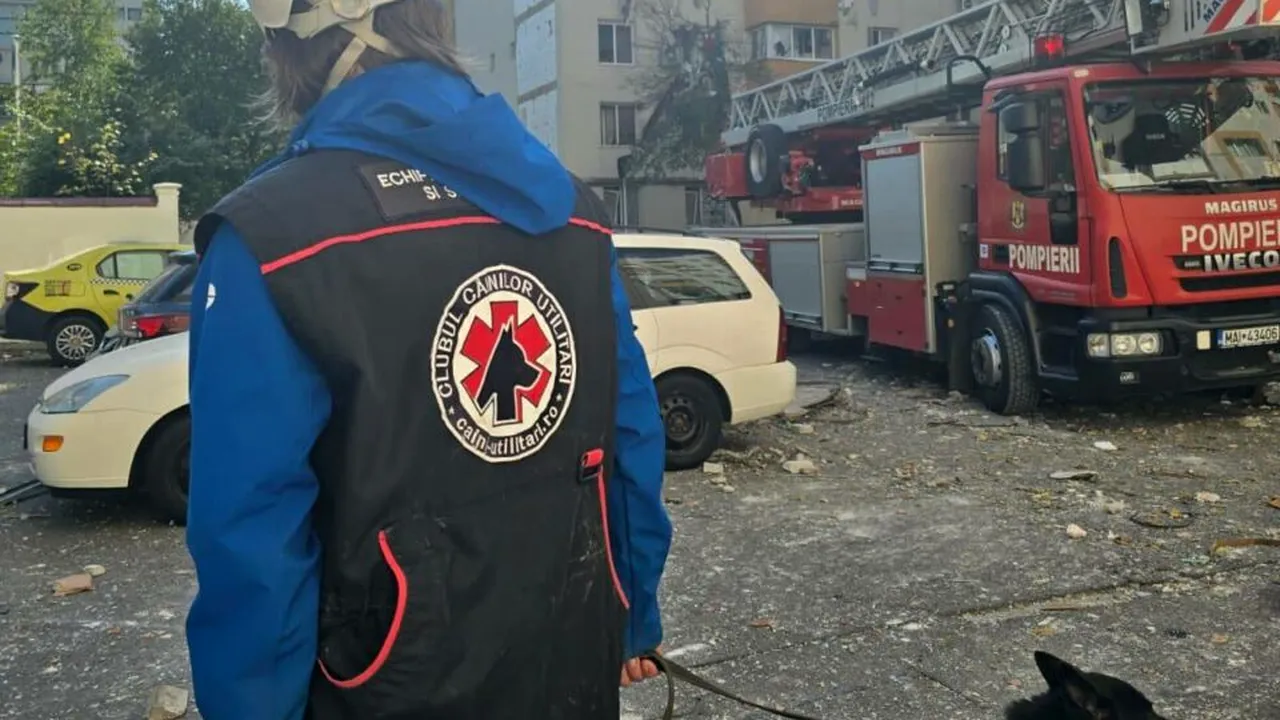 Victimele exploziei sunt căutate cu câinii utilitari. Cabinetele veterinare din zonă își pun la dispoziție serviciile pentru animalele rănite