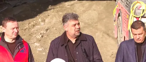 VIDEO | Marcel Ciolacu și Sorin Grindeanu, în inspecție pe șantierul autostrăzii <i class='ep-highlight'>Sibiu</i>-Pitești, secțiunea 4 - Tigveni-Curtea de Argeș