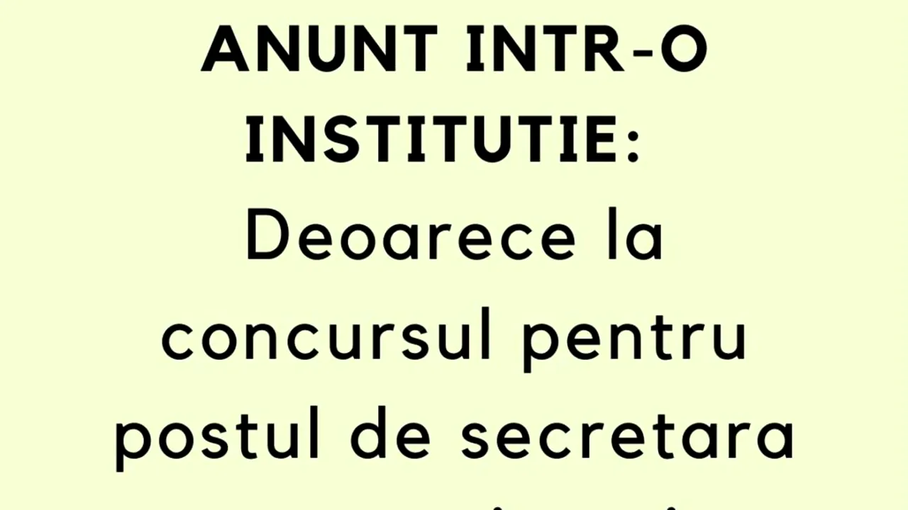 Bancul de duminică | Anunț într-o instituție