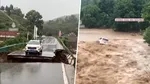 Martorii surprind momentul în care o mașină cade în râu după prăbușirea unui pod în China de la inundații