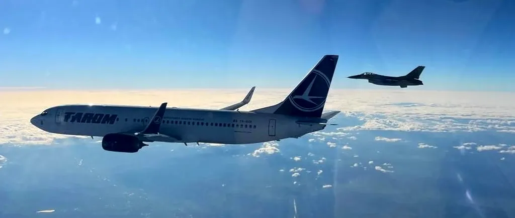 Aeronava care a adus la București delegația NATO, în frunte cu Jens Stoltenberg, escortată de avioane de luptă – FOTO&VIDEO