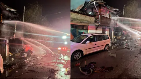 Incendiu în Prahova: Un pompier a fost rănit după ce o butelie a explodat în tipul unei intervenții