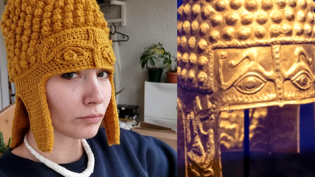 Coiful de aur de la Coțofenești, sub formă de căciulă împletită. La București se fac deja comenzi