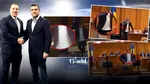 Radu Miruţă nu-şi mai încape în cămaşă. După blugii de la Berlin, a trecut la tricou, în plenul reunit al Parlamentului