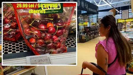 Cum a reacționat această tânără din Canada, după ce a văzut cireșe cu 29,99 lei/kg într-un Mega Image din Timișoara