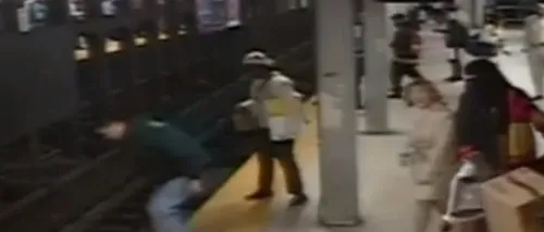 Nu a ezitat să-și riște viața pentru a salva un călător care căzuse pe șinele de la metrou
