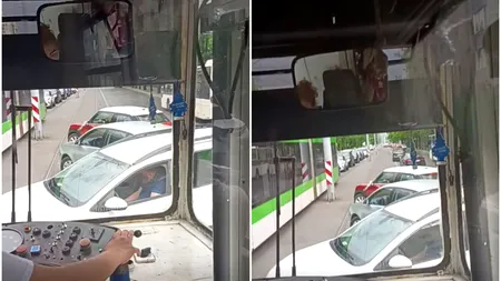 O bucureșteancă a dirijat traficul după ce un tramvai a rămas blocat: „Hai, hai, dați înapoi, să faceți loc”