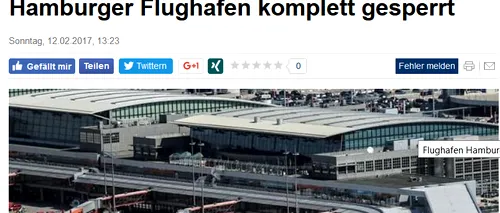 Aeroportul din Hamburg, EVACUAT din cauza unei substanțe necunoscute

