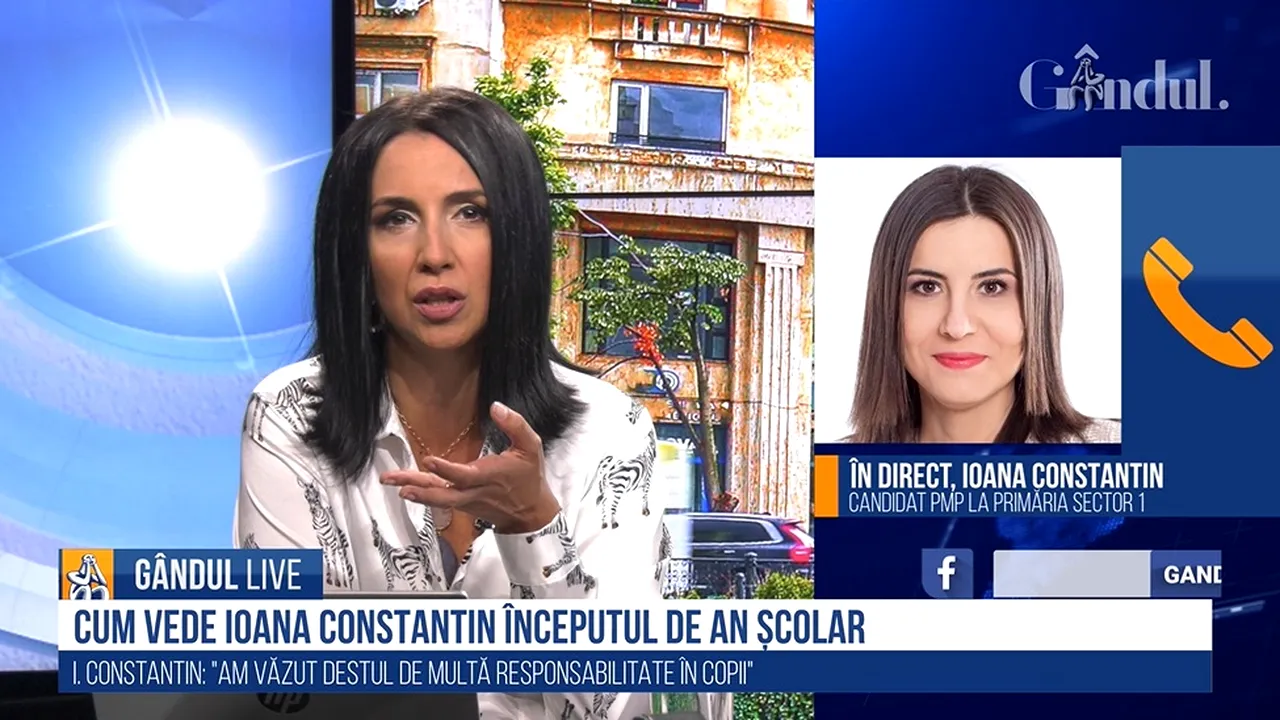 GÂNDUL LIVE. Ioana Constantin (PMP), la început de an școlar: Mă aștept la creșterea numărului de îmbolnăviri. / Sper că nu ajungem la un scenariu de carantină totală