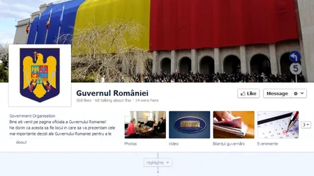 Guvernul și-a lansat pagină de Facebook, cu linkuri către pagina și contul de Twitter ale lui Ponta
