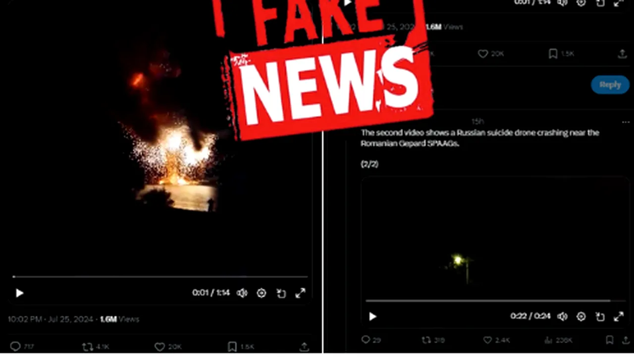 MApN semnalează un nou FAKE NEWS: Forțele române nu au tras asupra dronelor ruse în zona graniței cu Ucraina. Continuă căutările de fragmente