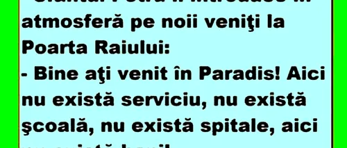 Bancul de miercuri | „Bine ați venit în Paradis!”