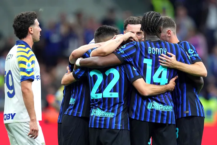Inter Milan's Henrikh Mkhitaryan celebrates after scoring 2-0 during the Serie A soccer match between Inter and Parma at the San Siro Stadium in Milan , north Italy - Sunday , May 03 , 2026. Sport - Soccer .,Image: 1096270046, License: Rights-managed, Restrictions: *** World Rights Except Belgium, China, France, Italy, and The Netherlands *** BELOUT CHNOUT FRAOUT ITAOUT NLDOUT VATOUT, Model Release: no, Credit line: LaPresse / Sipa USA / Profimedia