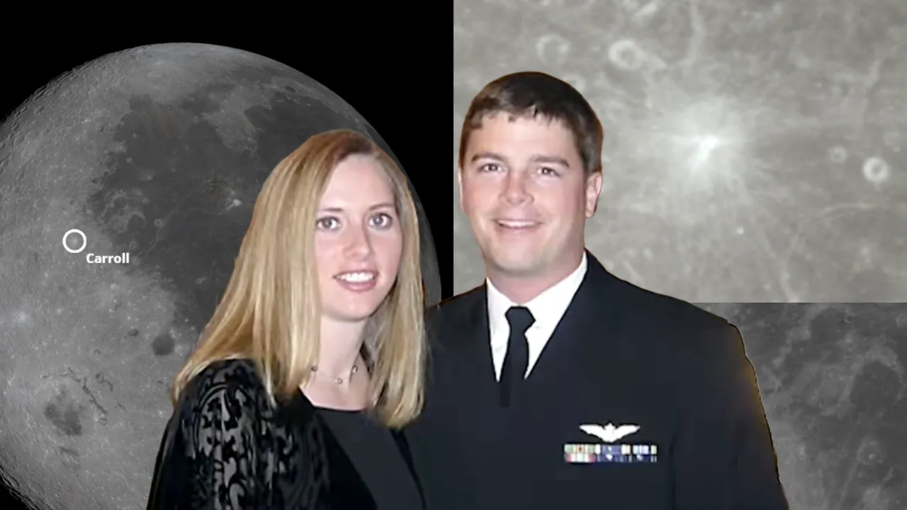 Moment emoționant la peste 400.000 km de Pământ: un crater de pe Lună, botezat în memoria marii iubiri a comandantului Artemis II