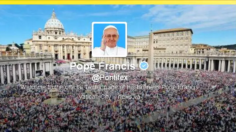 Contul de Twitter al papei Francisc a depășit pragul istoric de 13 milioane de admiratori