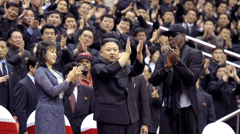 Kim Jong-un și Dennis Rodman au asistat împreună la un meci de baschet