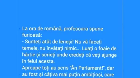 BANCUL de joi | Profa de română și elevii leneși