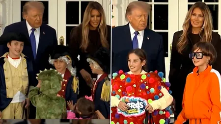 Donald Trump și Melania au împărțit dulciuri copiilor de Halloween. Ce costume l-au impresionat cel mai tare pe președintele american