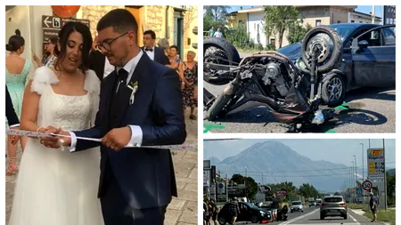 Doi tineri abia căsătoriți au suferit un accident de motocicletă, la nici două luni de la nuntă. Ea a MURIT pe loc, iar el este în comă la spital