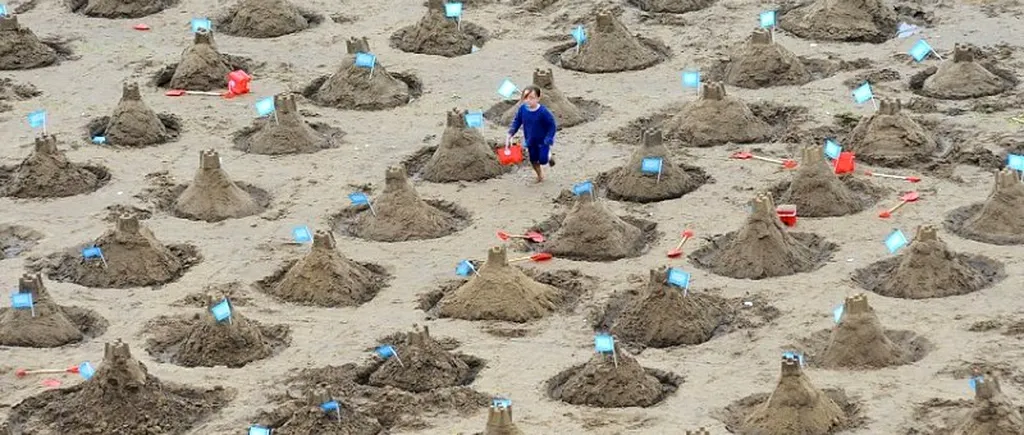 GALERIE FOTO. Britanicii au bătut recordul la construcția de castele de nisip. Este impresionant