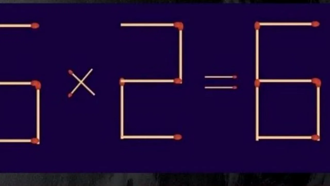 TEST de inteligență | Mută un băț de chibrit ca să corectezi 5X2=6 în doar 7 secunde