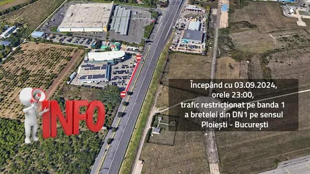 Restricții de Circuație pe DN1, pe sensul PLOIEȘTI-BUCUREȘTI, până în 2025!