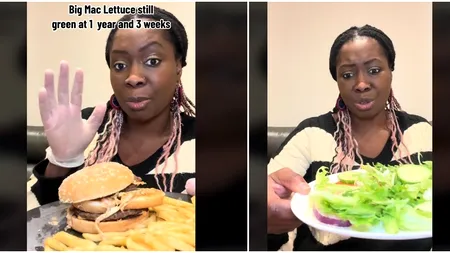 VIDEO | Big Mac de la McDonald's, ca nou după ce a fost ținut afară 1 an și 3 luni. Detaliul incredibil observat la salată