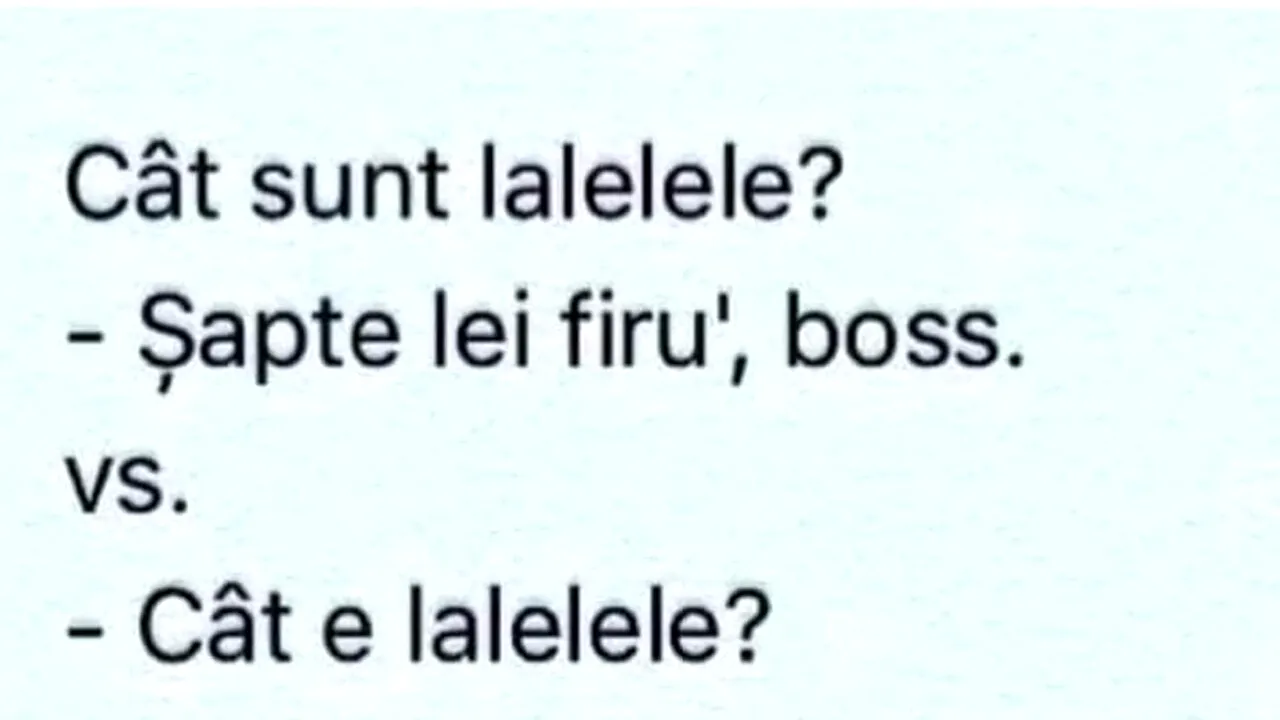 Bancul de sâmbătă | 