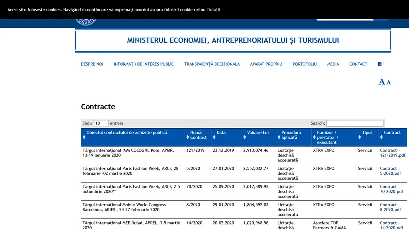 Transparență. Ministerul Economiei publică toate contractele firmelor cu statul. A fost lansată platforma online