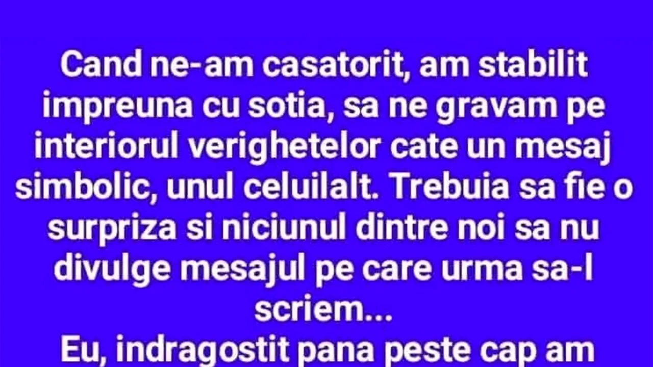 Bancul de miercuri | Mesajele gravate pe interiorul verighetelor