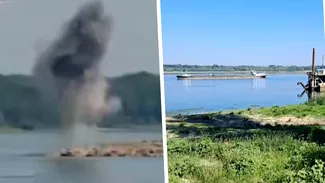 Detonarea stâncii din Dunăre a eșuat. Operațiunea prin care cursul apei va fi deviat spre Cernavodă va fi reluată luni, cu încărcături de explozibil mai mari