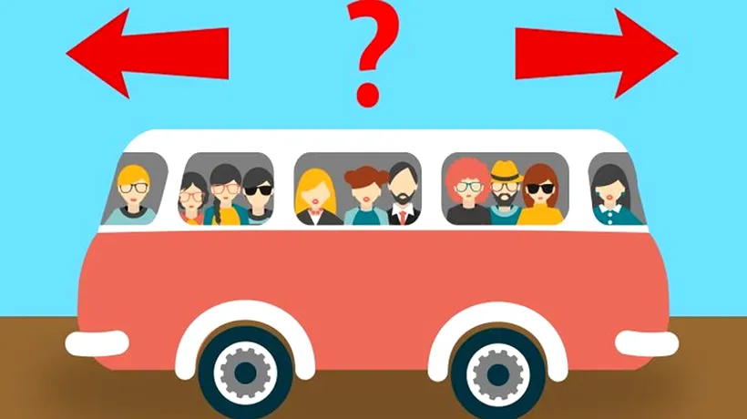 Test IQ exclusiv pentru genii | În ce direcție circulă autobuzul din imagine?