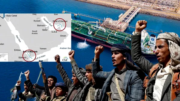 Două nave-cisternă cu petrol din Arabia Saudită nu au putut traversa strâmtoarea Bab-el-Mandeb din cauza blocadei impuse de rebelii houthi