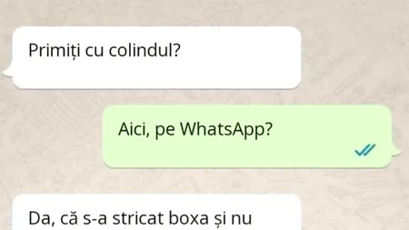 BANCUL ZILEI | Colindul pe WhatsApp
