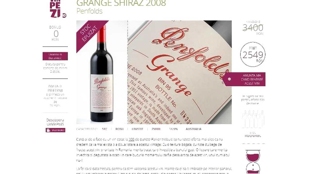 Vinuri de 100 de puncte Parker vândute în 90 de minute pe unvinpezi.ro. Secretul unui site de e-commerce