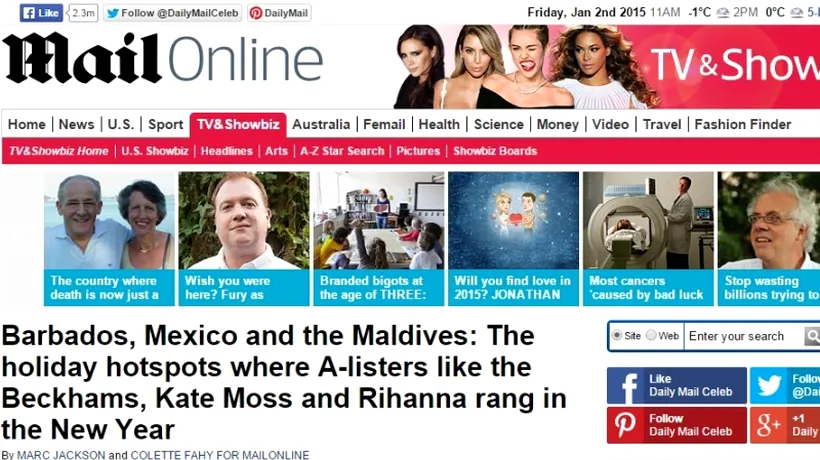 Barbados, Mexic sau Insulele Maldive. Unde și-au petrecut Revelionul Kate Moss, Rihanna sau familia Beckham 