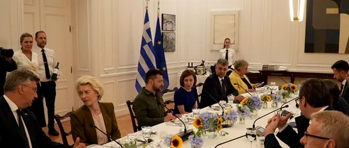 VIDEO | Marcel Ciolacu a cinat cu Zelenski, Von der Leyen și Vučić, la Atena. Premierul a fost la summitul Ucraina-Balcani