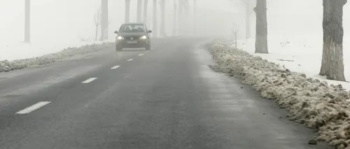 ALERTĂ METEO. Cod galben de ceață în mai multe județe. Infotrafic: Vizibilitate redusă pe Autostrada Soarelui