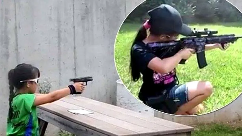 Are 10 ani, dar trage cu arma ca un soldat experimentat. „Vreau să îi inspir pe ceilalți copii