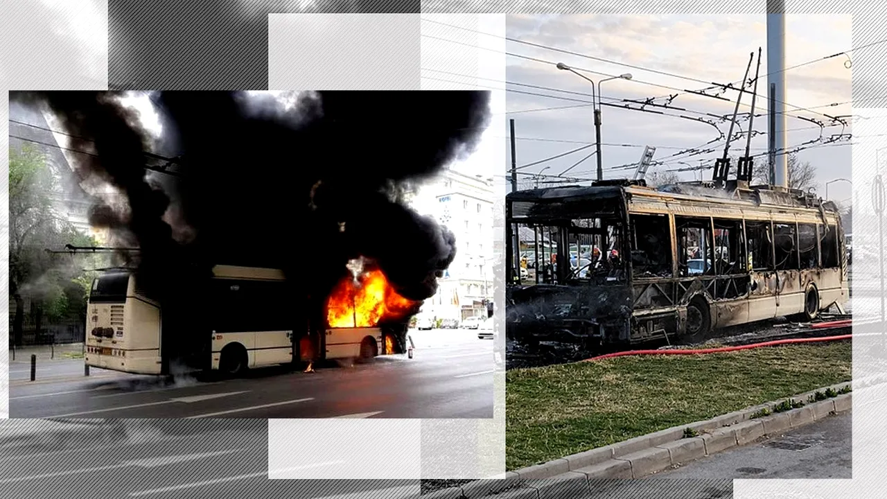 Din ce cauză a luat foc troleibuzul Astra de pe linia 96. În urmă cu patru ani, un vehicul identic s-a făcut scrum în centrul Bucureștiului