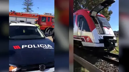 Un nou accident feroviar în Spania. Un tren a fost lovit de o macara în Cartagena și mai mulți oameni au fost răniți