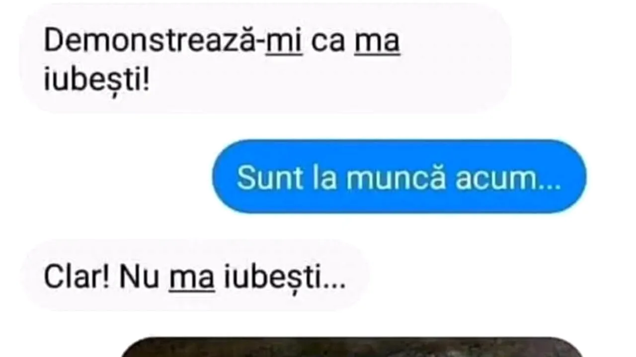 Bancul de marți | „Demonstrează-mi că mă iubești!”