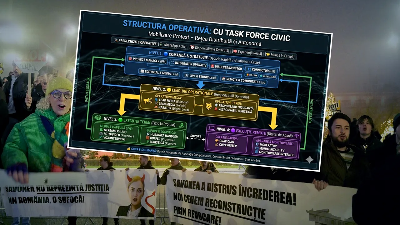 Corupția Ucide, principalul organizator al “protestelor spontane”, pregătește și alte mișcări. Face recrutări pe Facebook pentru o “echipă operativă solidă”