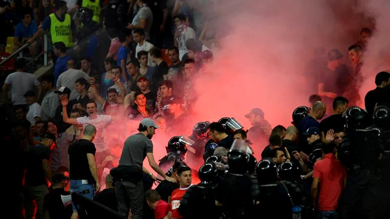 DINAMO-STEAUA, sancțiuni dure după meci. Clubul Dinamo a primit amendă 50.000 de lei, iar suporterii au dosare penale