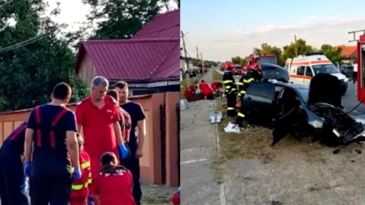 Tragedie după nuntă, în Vaslui. Mașina în care se afla o familie s-a izbit de un cap de pod: o femeie a murit și alte 3 persoane au ajuns la spital