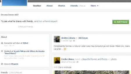 FOTO: Ultima postare pe Facebook a lui Adrian Iovan. După moartea sa, pagina i s-a umplut de mesaje de condoleanțe