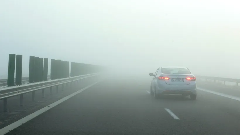 ALERTĂ METEO. Cod galben de ceață în 10 județe. Trafic în condiții de ceață densă pe 3 autostrăzi
